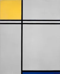 Composition with Yellow, Blue and Double Line